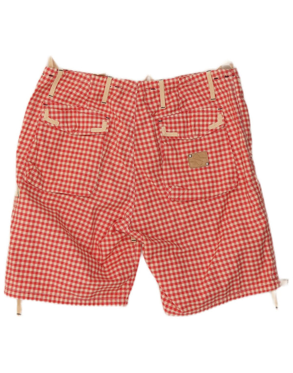 Vintage Herre Cargo Shorts W34 Large Red Gingham Cotton