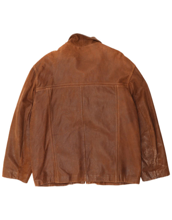 Vintage Herre Læderjakke UK 38 Medium Brun Læder