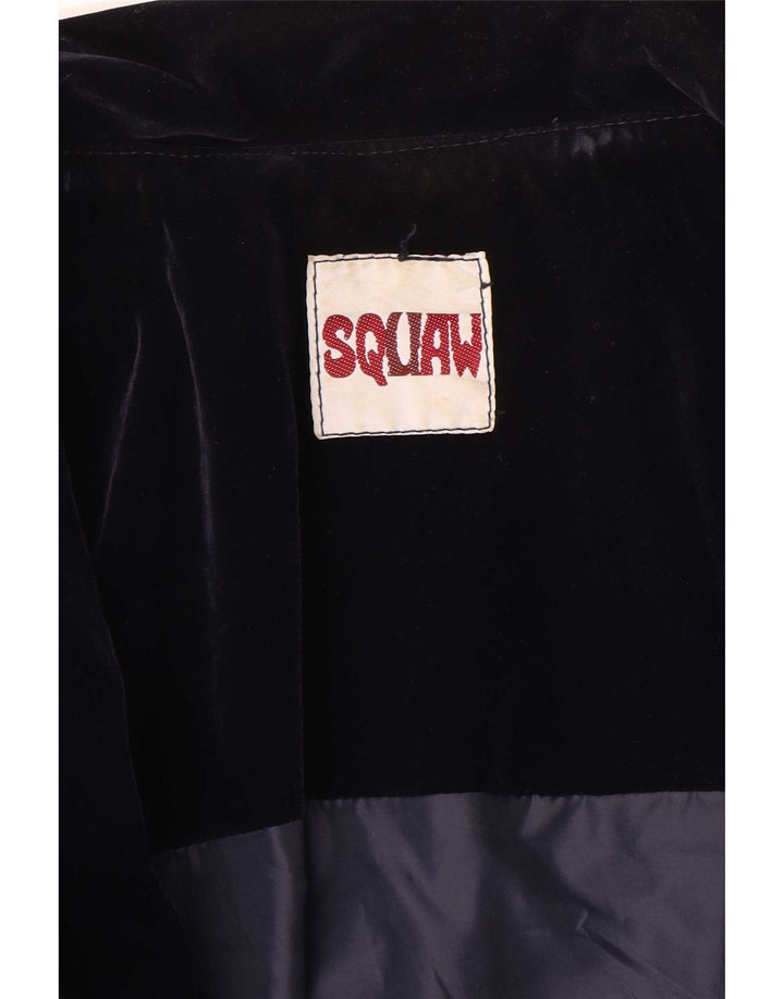 Squaw Dame 5 Button Velvet Blazer Jacket UK 14 Medium Navy Blue