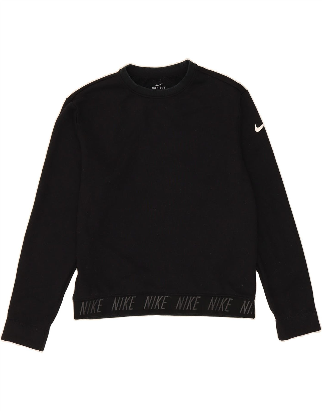 NIKE Womens Dri Fit Oversized Graphic Sweatshirt Jumper UK 10 Small Black Vintage Nike and Second-Hand Nike from Messina Hembry 