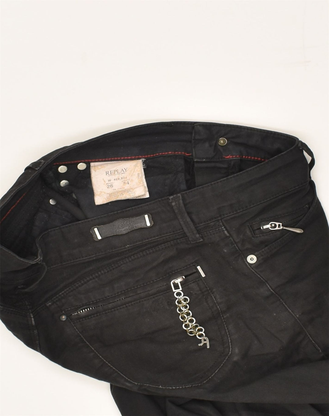 REPLAY Womens Straight Jeans W26 L30 Black Cotton | Vintage Replay | Thrift | Second-Hand Replay | Used Clothing | Messina Hembry 