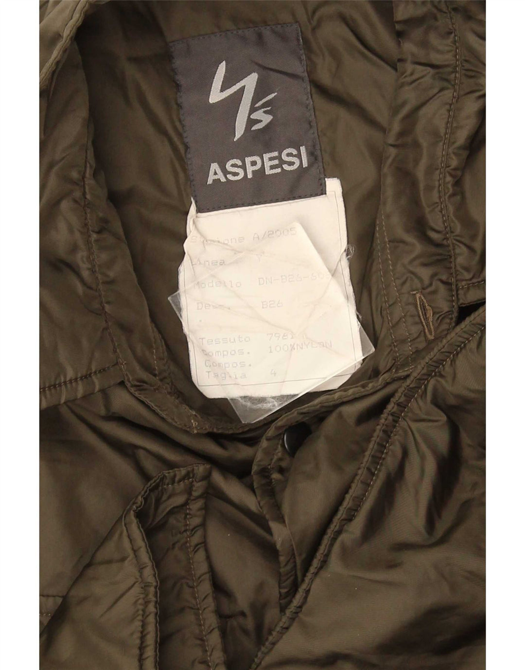 Aspesi Herre Military Jacket UK 38 Medium Khaki Nylon