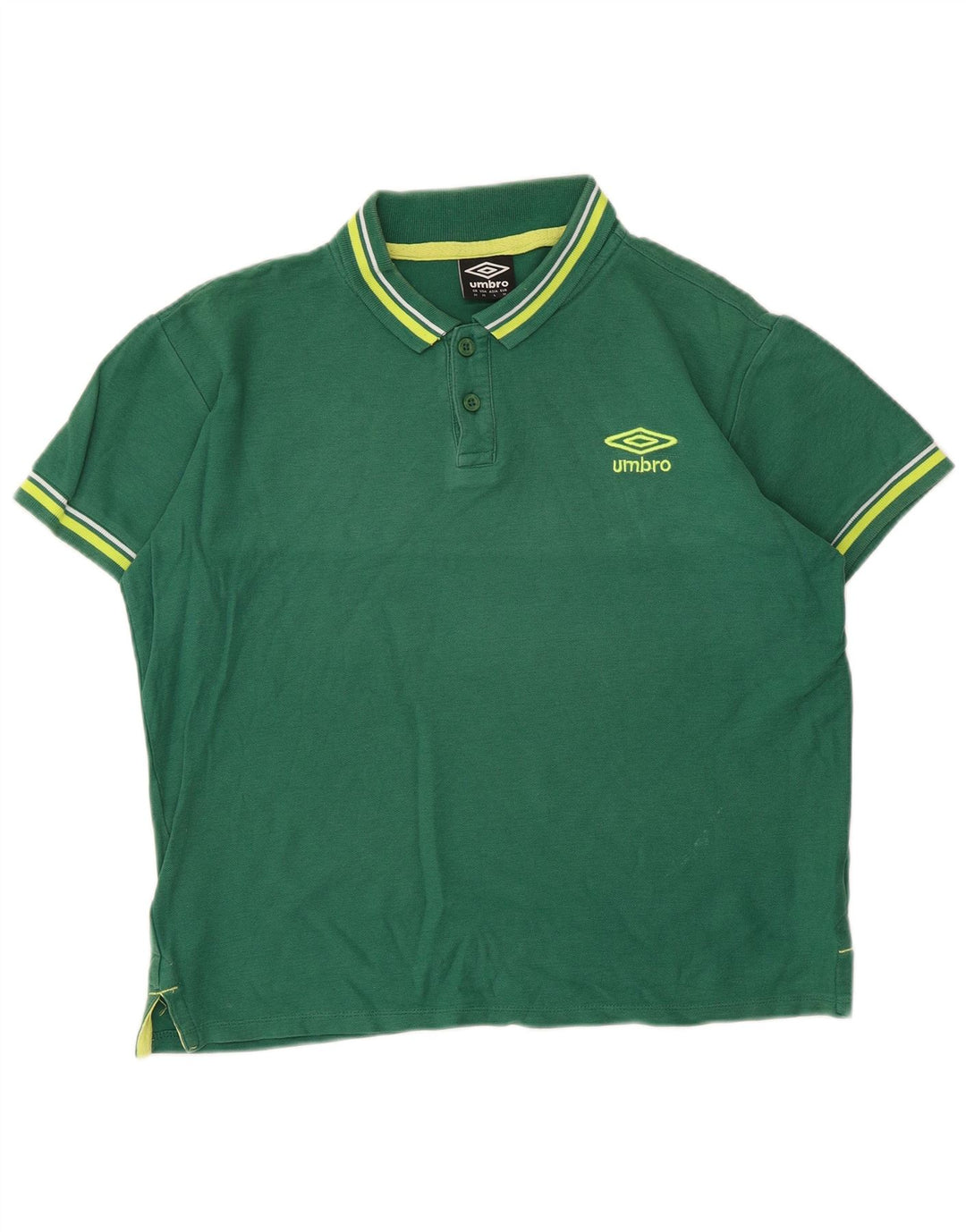 Umbro Herre Polo Shirt Medium Grøn Stribet Bomuld