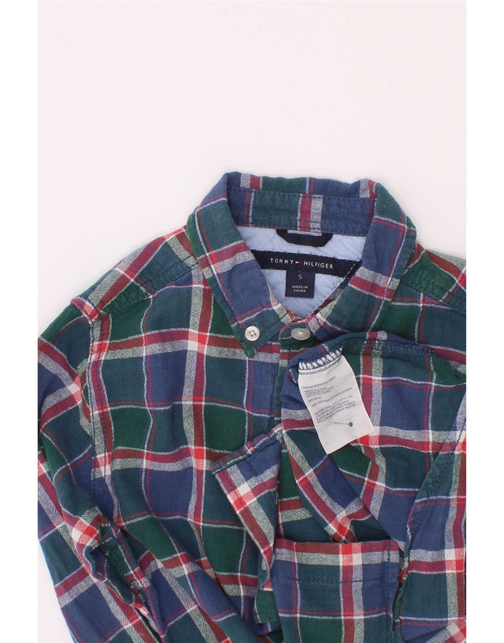 Tommy Hilfiger drengeskjorte 4-5 år blå ternet bomuld