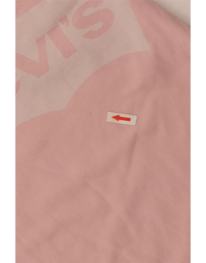 Levi's Dame Oversized grafisk T-shirt Top UK 6 XS Pink