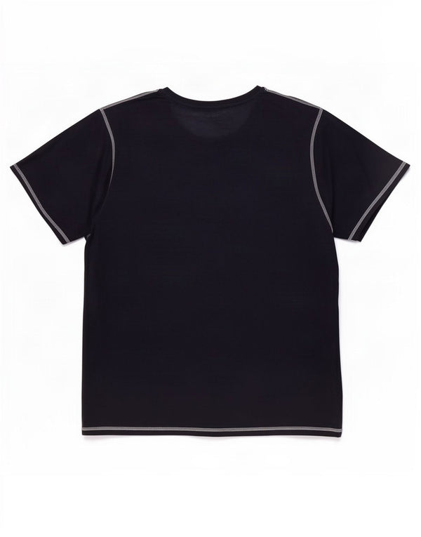 Weird Fish Dame Grafisk T-Shirt Top UK 22 3XL Navy Blue Viscose
