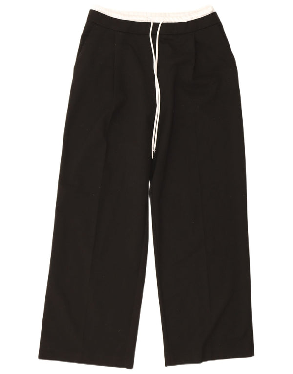 Zara Womens Wide Leg Chino Trousers Medium W28 L31 Black Viscose