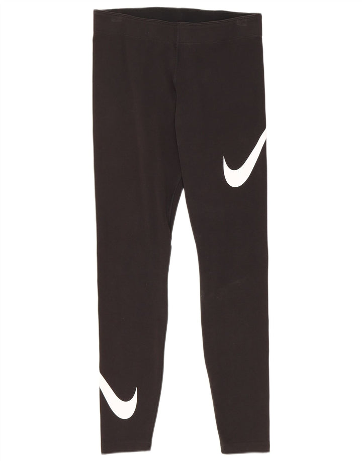 Nike Dame Grafiske Leggings UK 12 Medium Sort