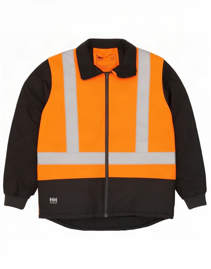 Helly Hansen Herre Workwear Polstret Jakke UK 40 Large Orange Colourblock