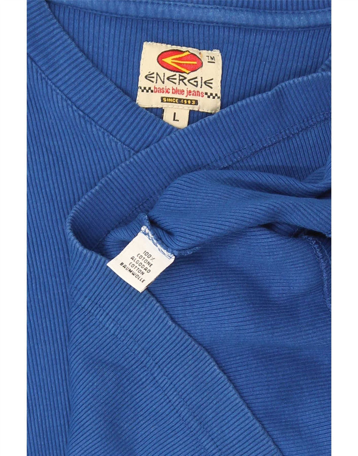 Energie Dame T-Shirt Top Stor Blå Bomuld