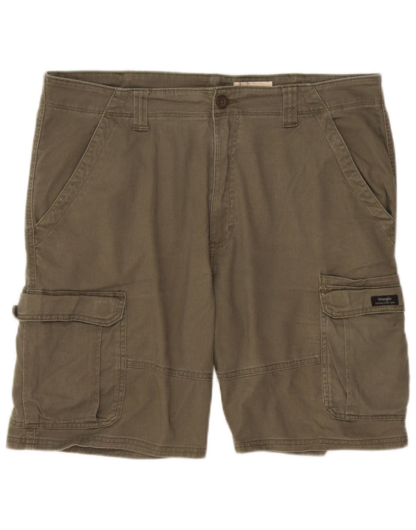 Wrangler Herre Relaxed Fit Cargo Shorts W36 Large Khaki Cotton