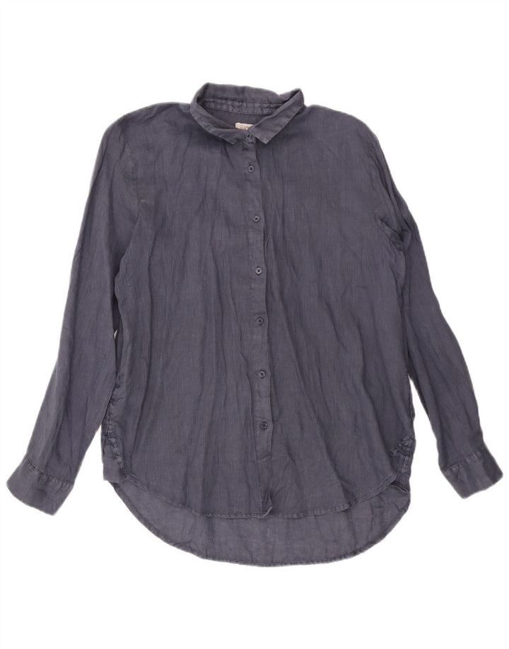 Dacks Dameskjorte UK 16 Large Navy Blue Linen