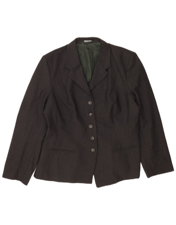 Laura Ashley Dame 5-knaps blazerjakke UK 18 XL Grå Uld