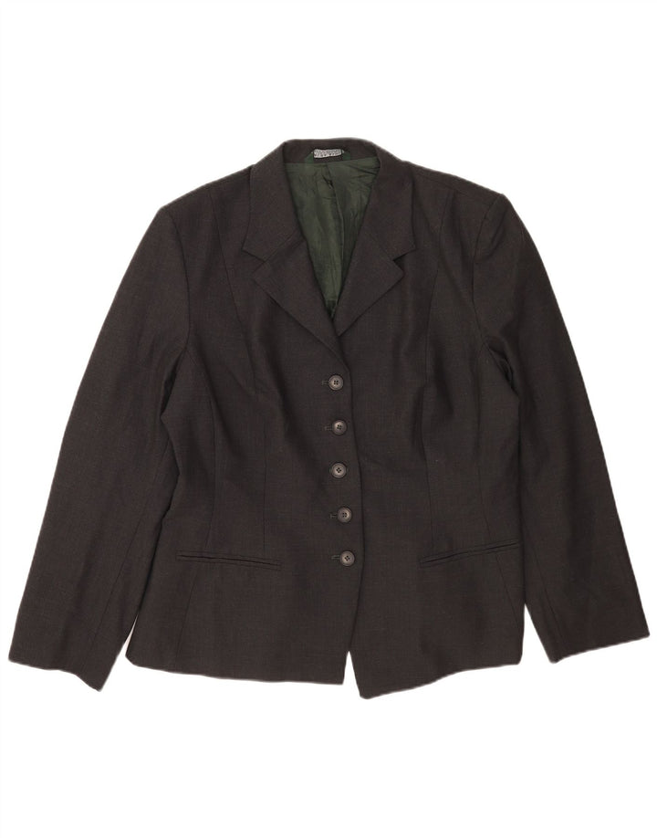Laura Ashley Dame 5-knaps blazerjakke UK 18 XL Grå Uld