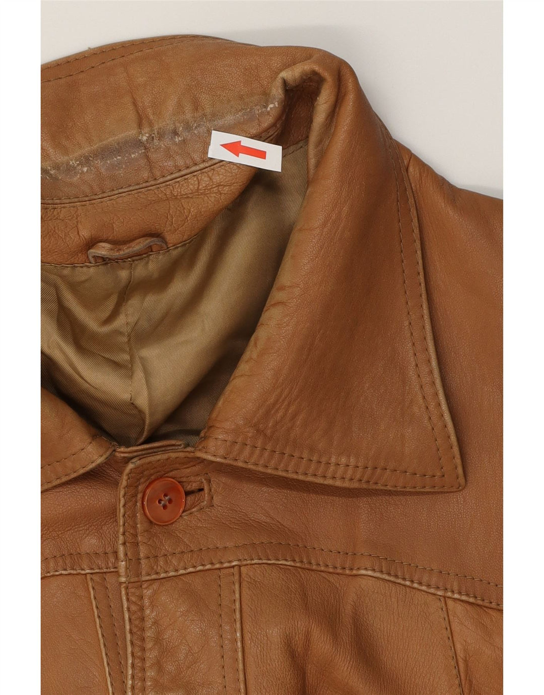 Vintage herre læderjakke IT 54 2XL Brun