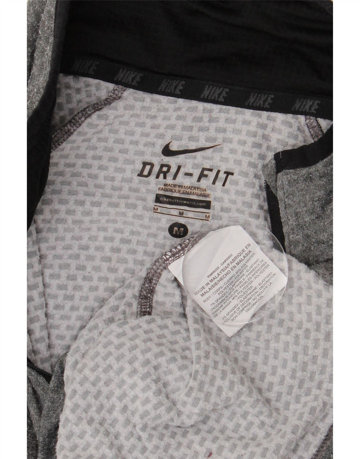 NIKE Herre Dri Fit Pullover med lynlås-hals Træningsdragt Top Medium Grey Colourblock