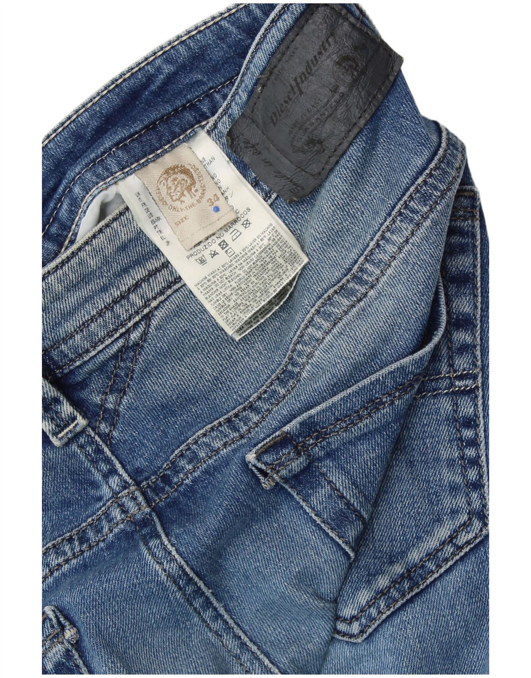 DIESEL Herre Thavar Slim Jeans W34 L32 Blå Bomuld