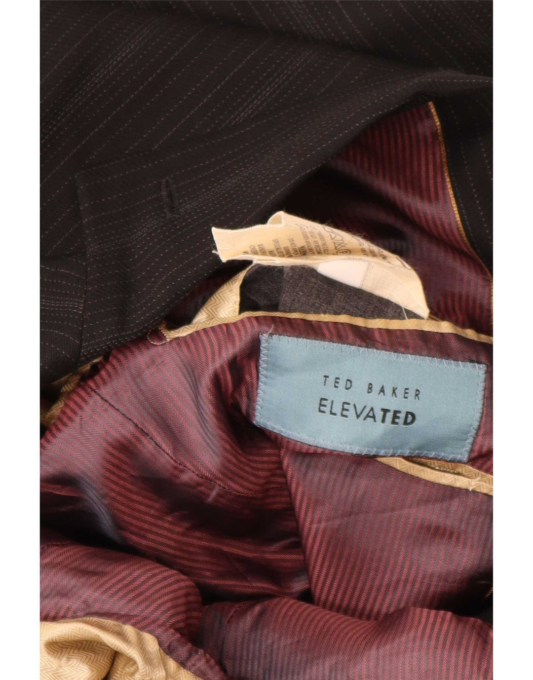 Ted Baker Herre 2 Button Blazer Jacket UK 38 Medium Sort Stribet Ny Uld
