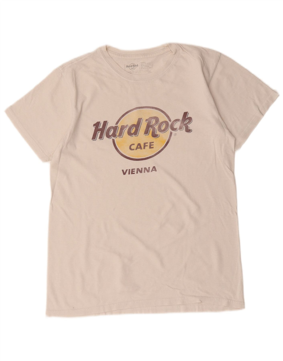 Hard Rock Cafe Herre Vienna Grafisk T-Shirt Top Medium Hvid Bomuld