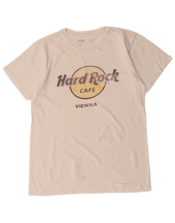 Hard Rock Cafe Herre Vienna Grafisk T-Shirt Top Medium Hvid Bomuld