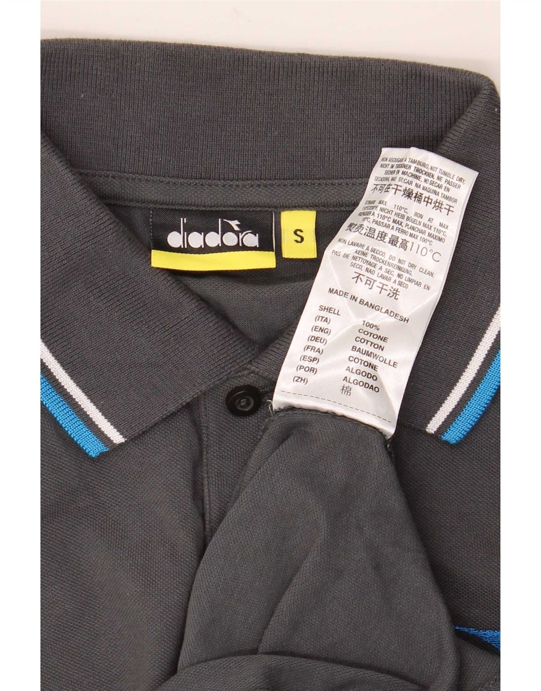Diadora herre poloshirt lille grå stribet bomuld