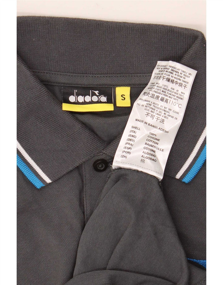 Diadora herre poloshirt lille grå stribet bomuld