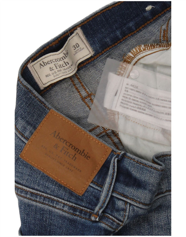 Abercrombie & Fitch Distressed denimshorts til kvinder W30 Mellemblå bomuld