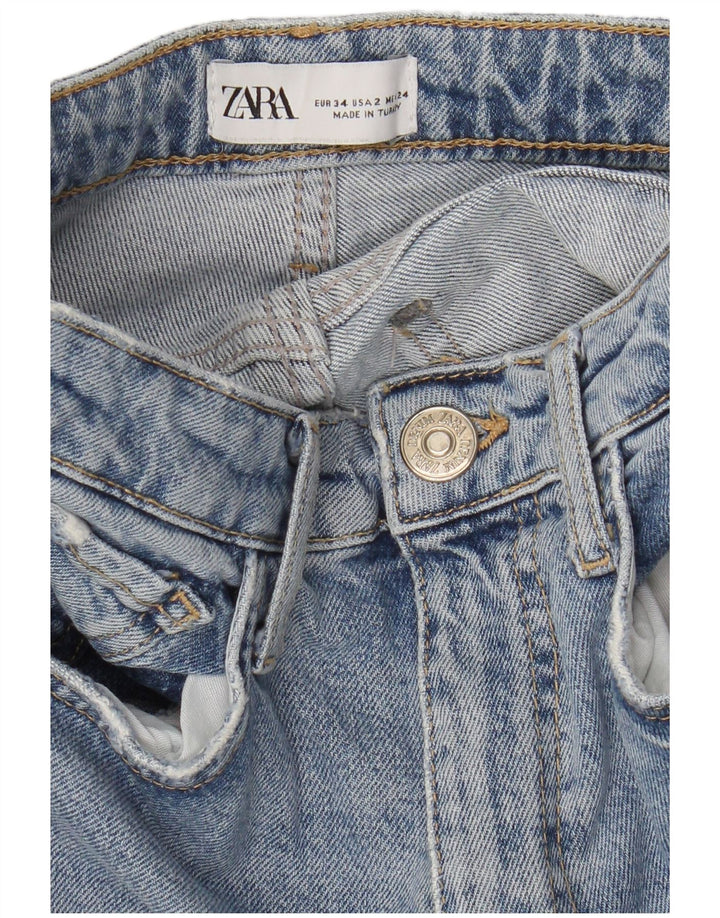 ZARA Dame Slim Jeans EU 34 2XS W24 L27 Blå