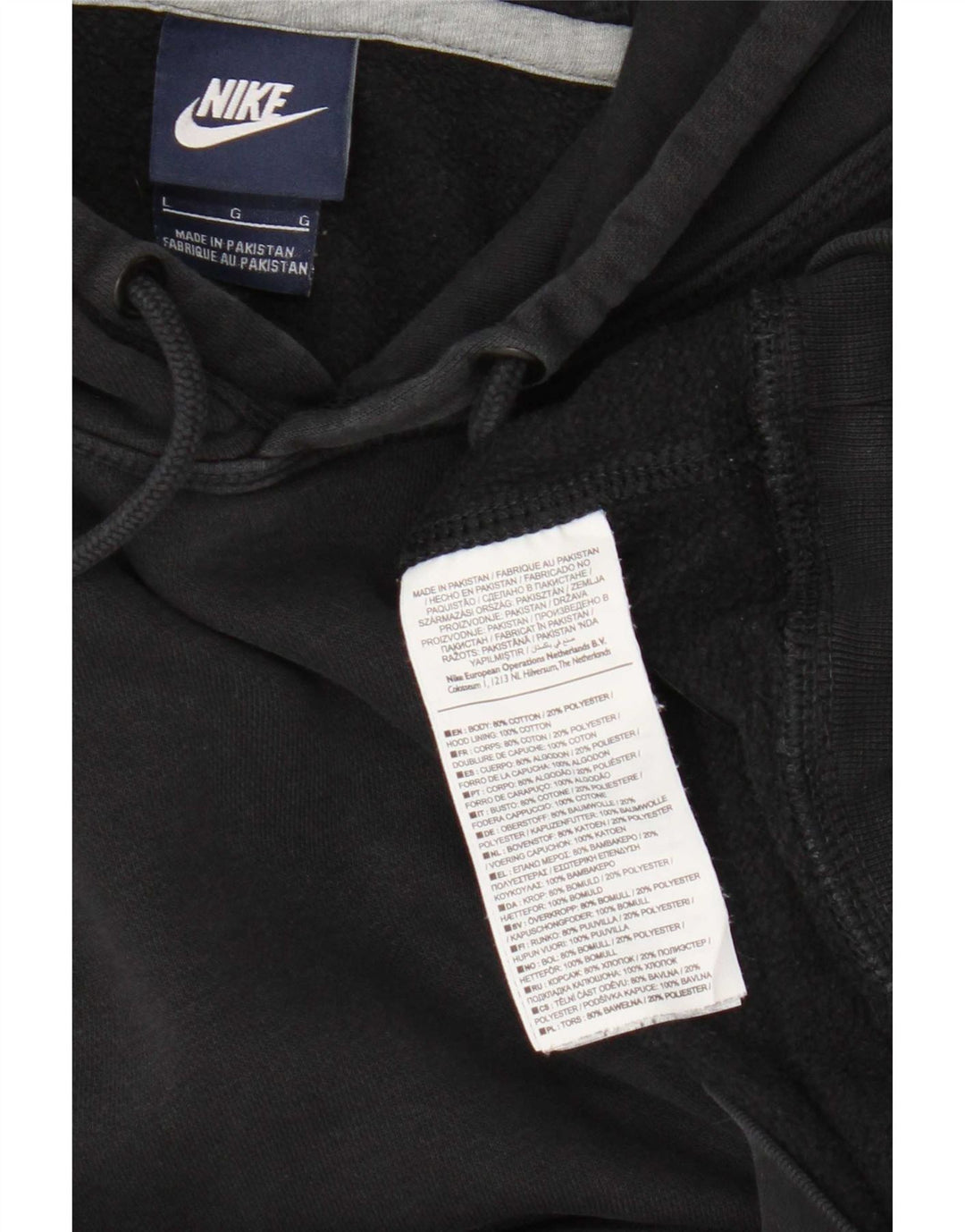 Nike Herre hættetrøje Jumper Large Sort Bomuld