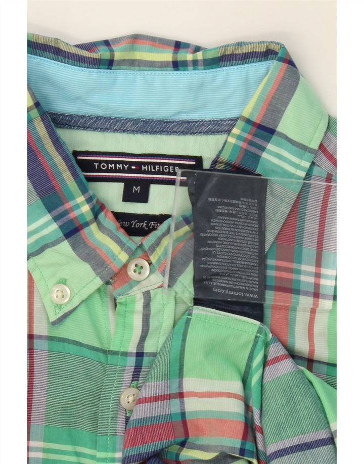 TOMMY HILFIGER Mens New York Fit Shirt Medium Green Check Cotton Vintage Tommy Hilfiger and Second-Hand Tommy Hilfiger from Messina Hembry 