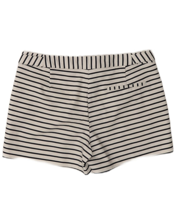 Zara Casual Shorts til kvinder Medium W28 Hvidstribet bomuld