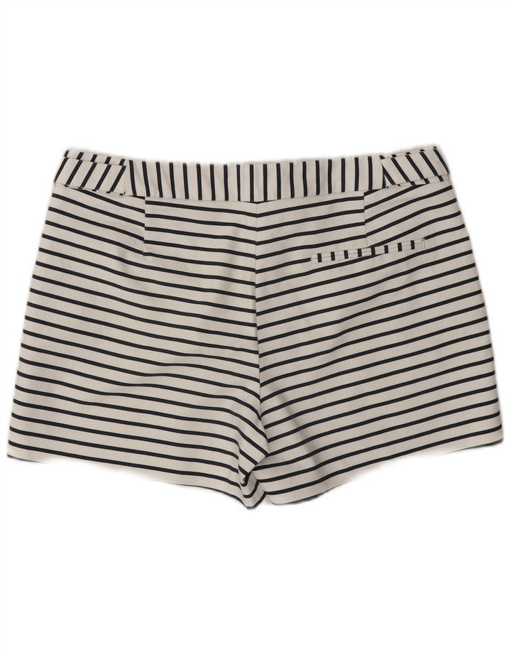 Zara Casual Shorts til kvinder Medium W28 Hvidstribet bomuld