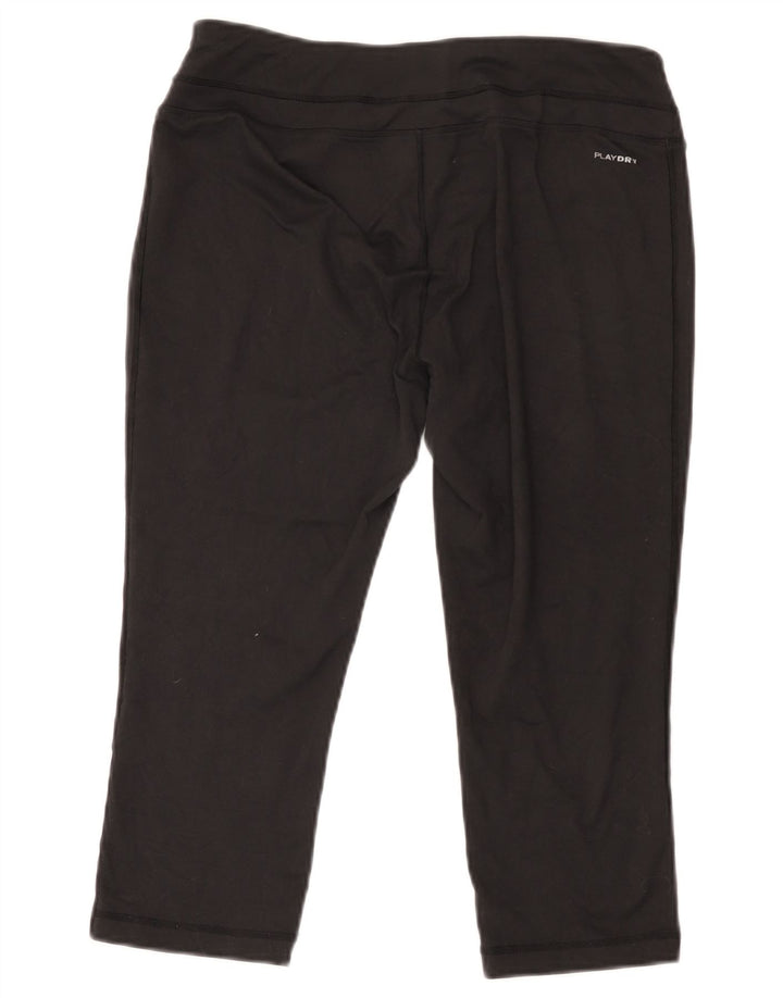 REEBOK Dame Capri Leggings UK 14 Large Black Polyester