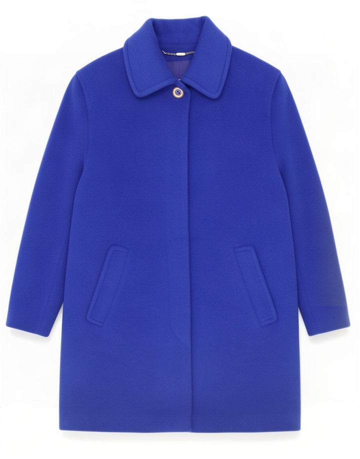 Viyella Dame Oversized Overfrakke UK 12 Medium Blue Mohair