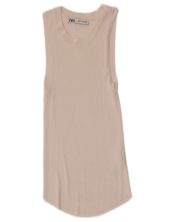 Zara Damevest Top UK 12 Medium White Viscose