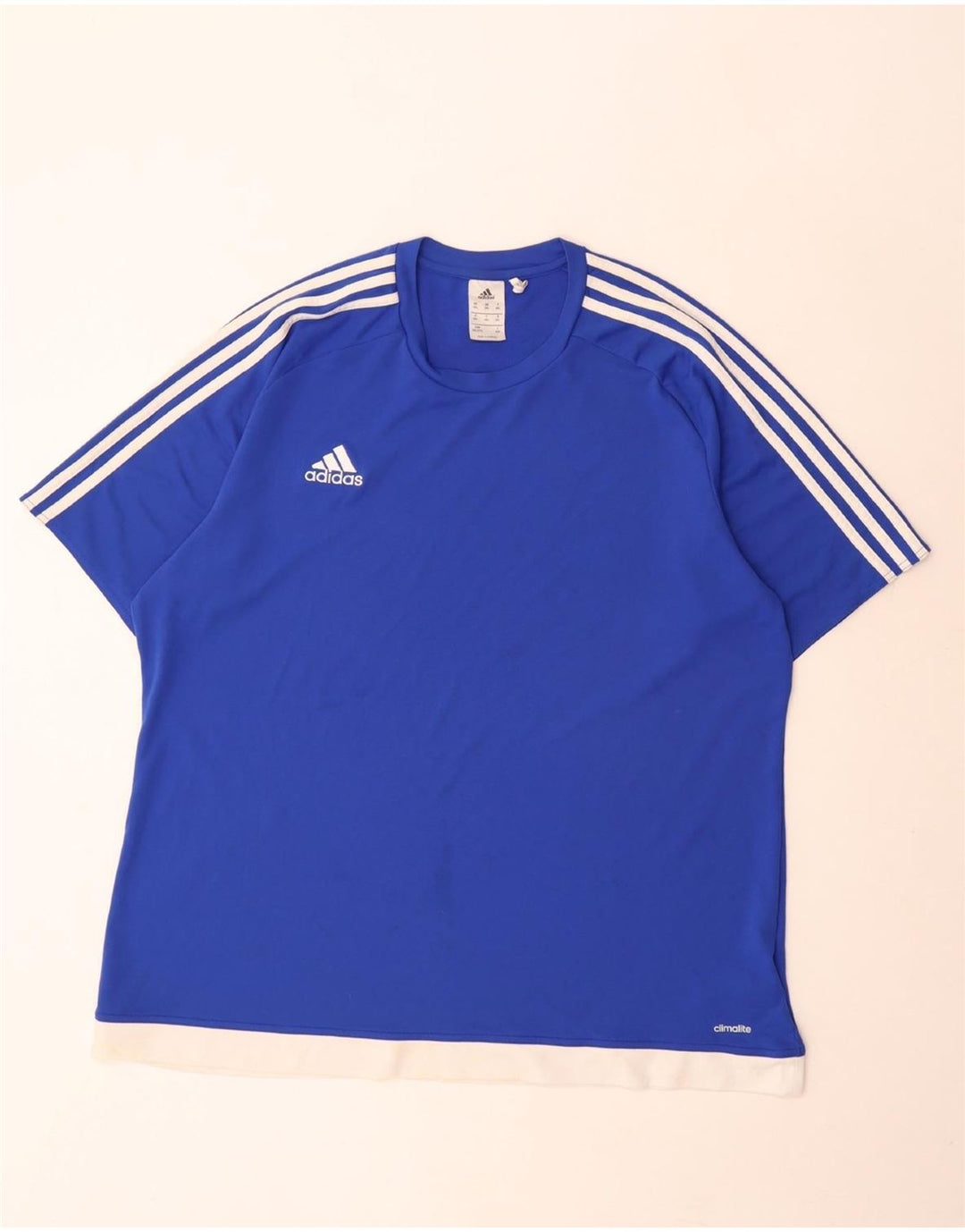 Adidas Herre Climalite T-Shirt Top 2XL Blå Colourblock Polyester