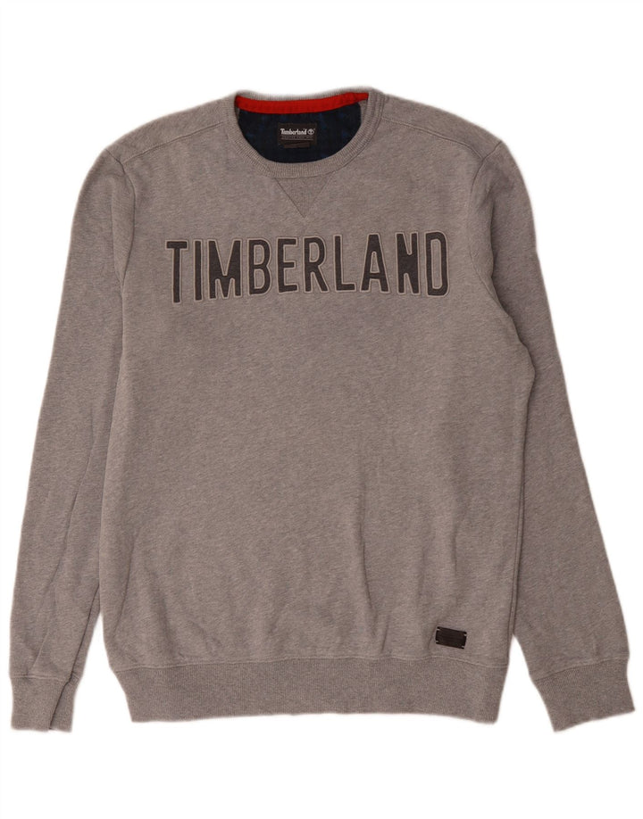 Timberland Grafisk sweatshirt til mænd, lille grå bomuld
