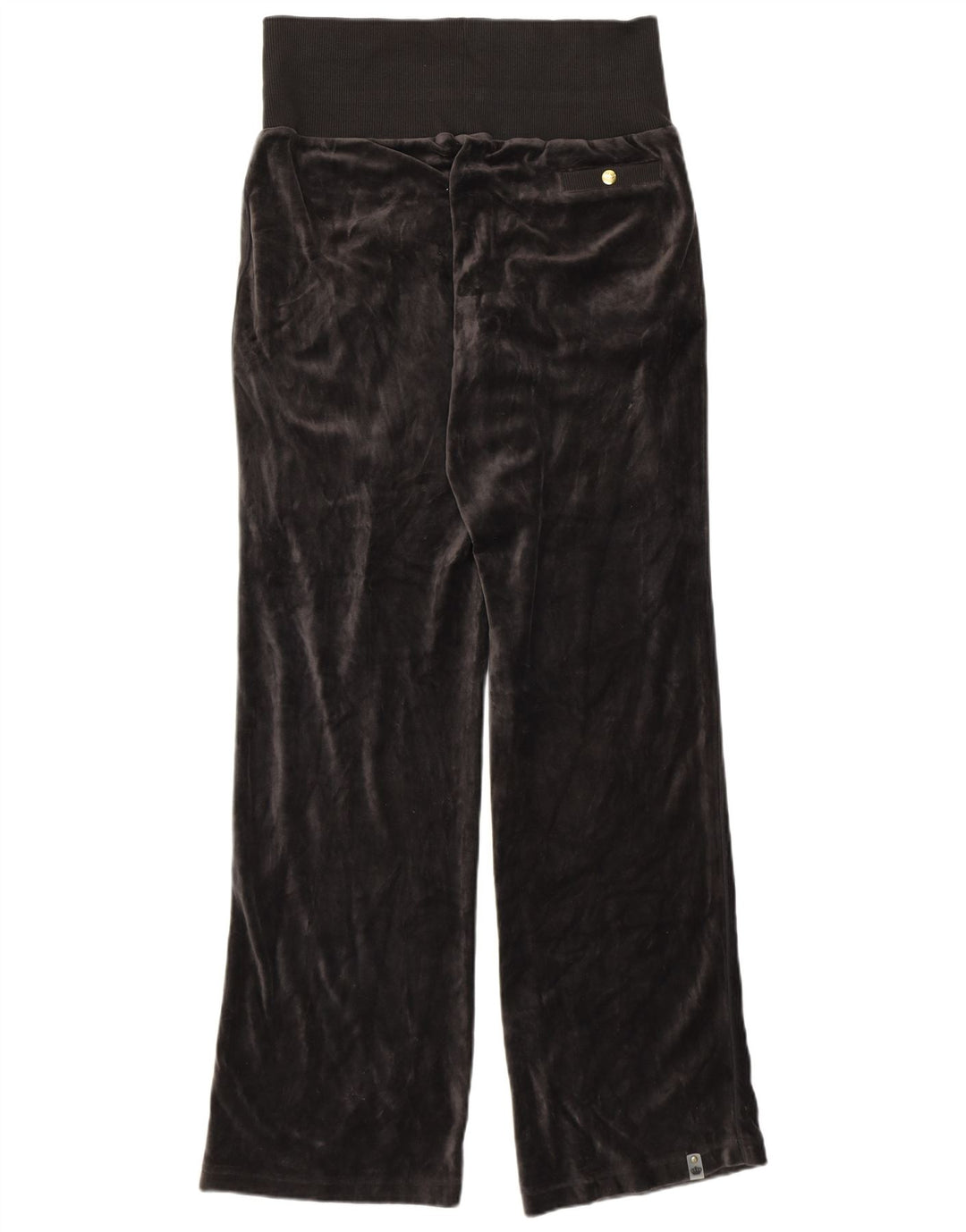 Adidas Dame Velour Træningsdragt Bukser UK 14 Stor Grå Bomuld