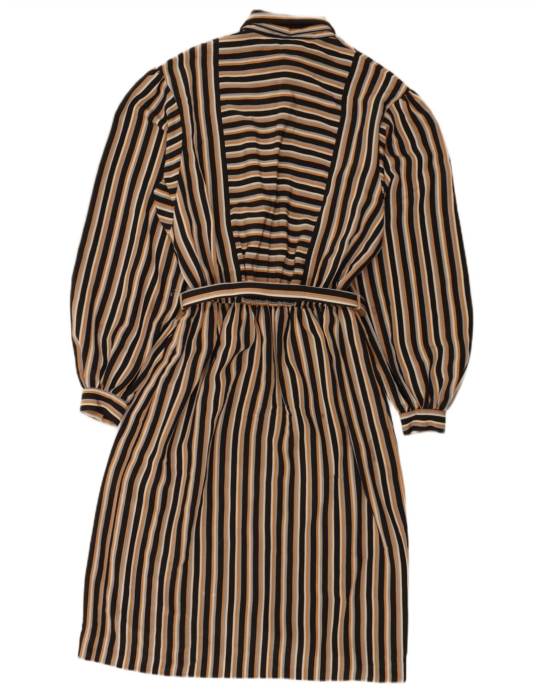 Vintage Dame Front Tie Basic Dress UK 12 Medium Multicolored Striped