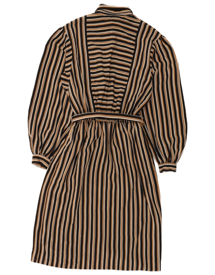 Vintage Dame Front Tie Basic Dress UK 12 Medium Multicolored Striped
