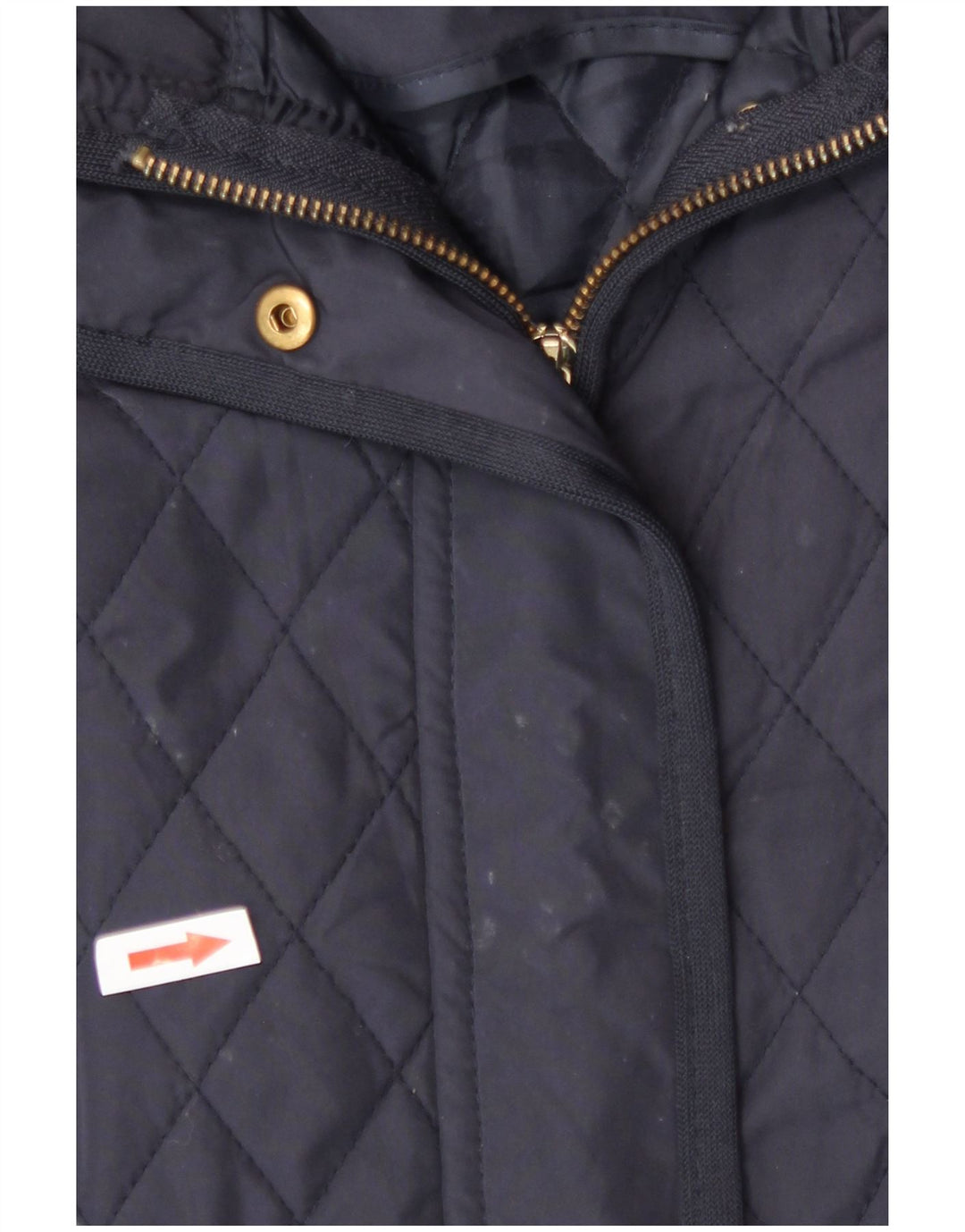 Zara Quiltet jakke til kvinder UK 16 Large Navy Blue