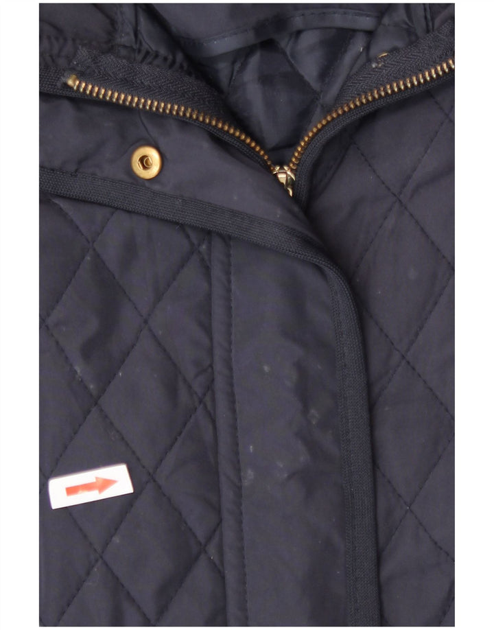 Zara Quiltet jakke til kvinder UK 16 Large Navy Blue