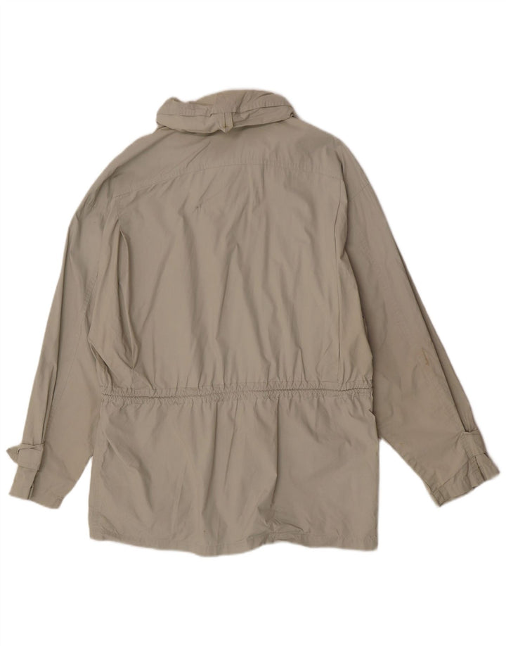 Vintage Herre Hooded Utility Jacket IT 48 Medium Grey Bomuld