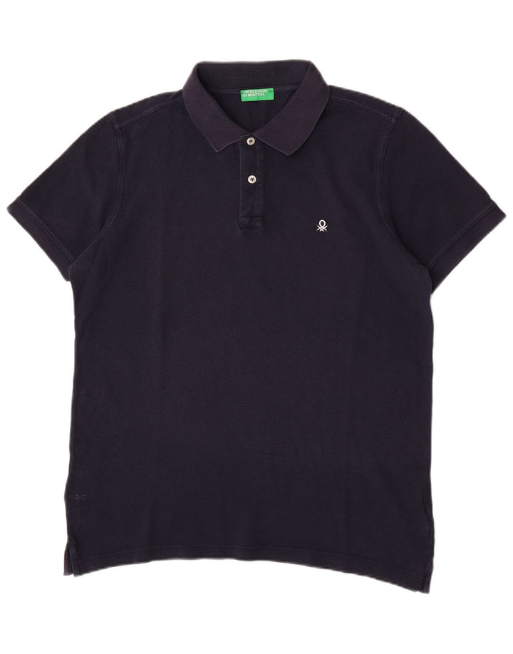 Benetton herre poloshirt Medium marineblå
