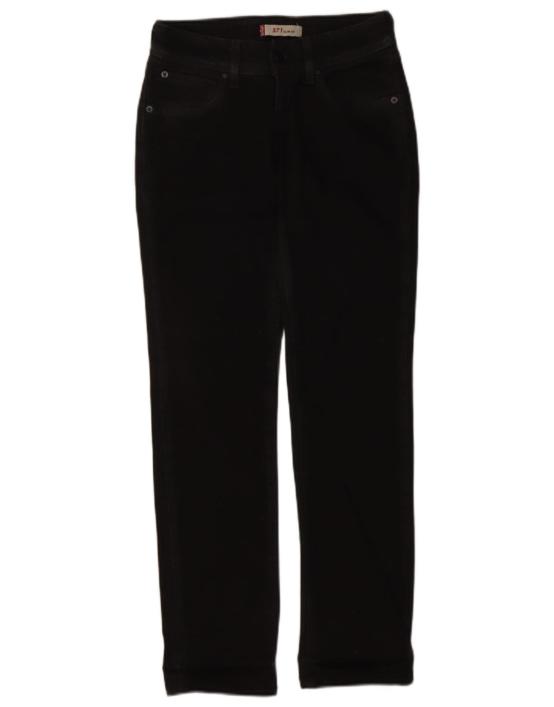 Levi's Dame 571 Slim Jeans W26 L30 Sort Bomuld