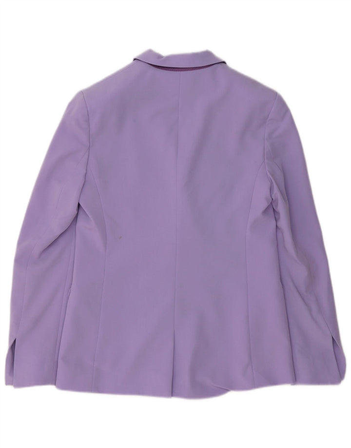 Topshop Dame Double Breasted Blazer Jacket UK 8 Small Purple Polyester