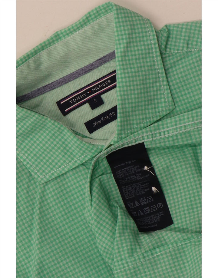 Tommy Hilfiger Herreskjorte Lille Grøn Gingham Bomuld