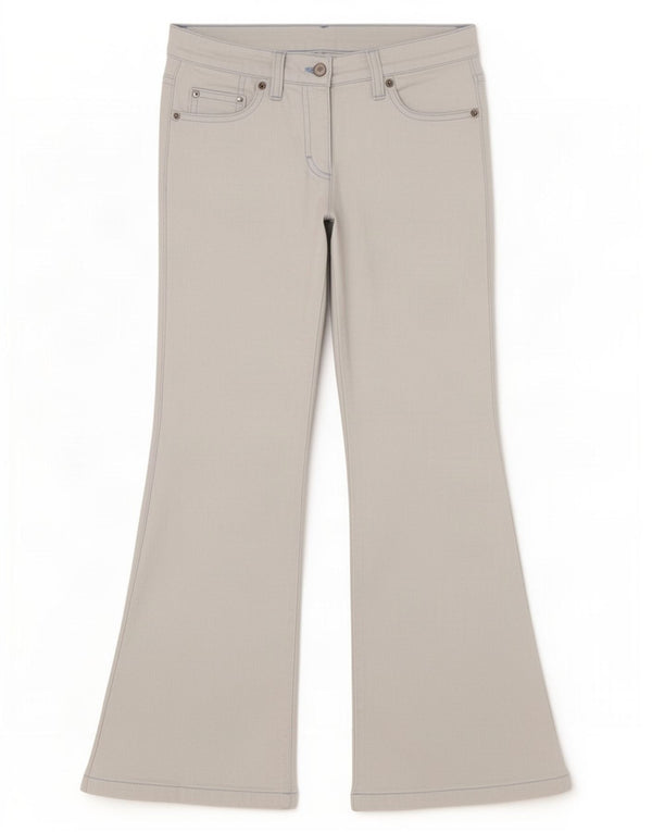 Benetton Girls Flared Jeans 7-8 år Medium W24 L24 Blå Bomuld