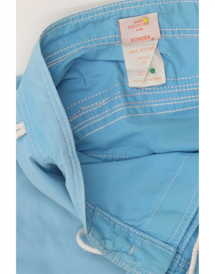Sundek Herre badeshorts Medium blå stribet nylon