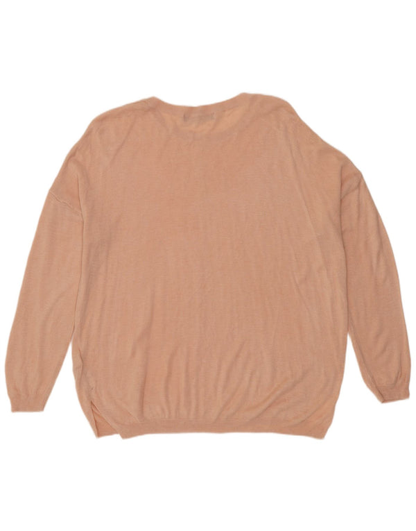 Marks & Spencer Dame Boat Neck Jumper Sweater UK 16 Large Pink Acryl